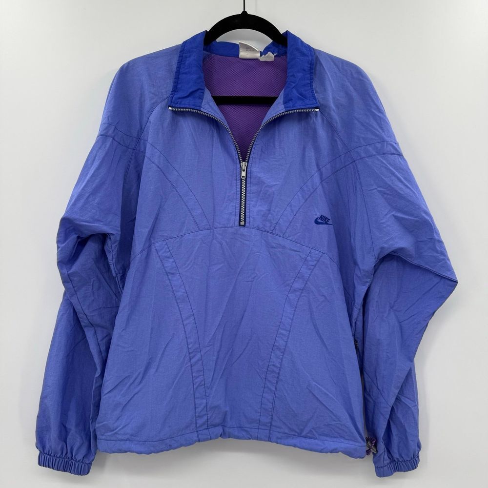 Vintage women's Nike quarter zip purple windbreaker‎ size large